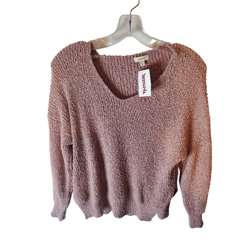 Debut V-Neck Mauve Purple Sweater, NWT, Small